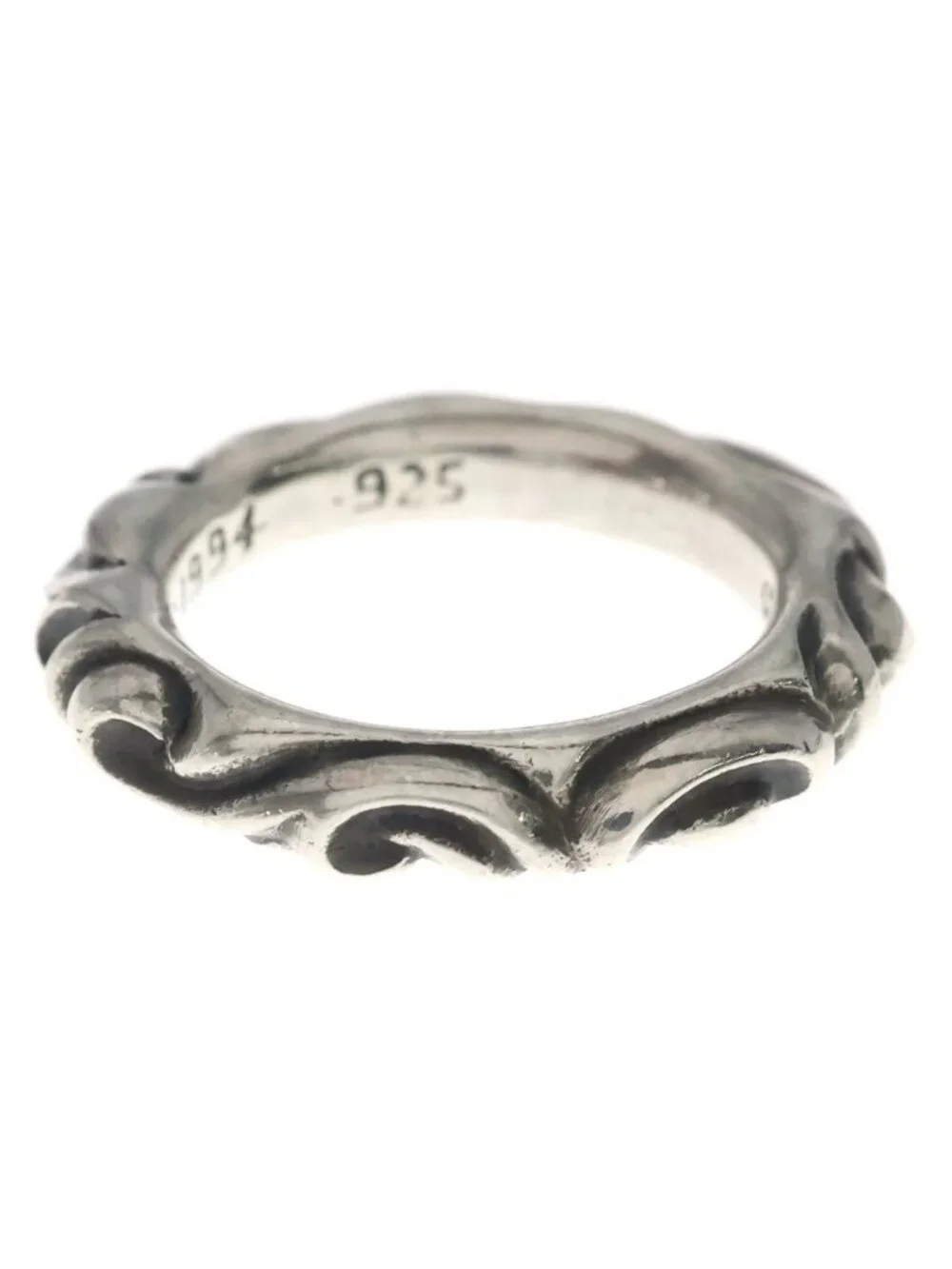 Chrome Hearts Scrl Band Scroll Ring Silver
